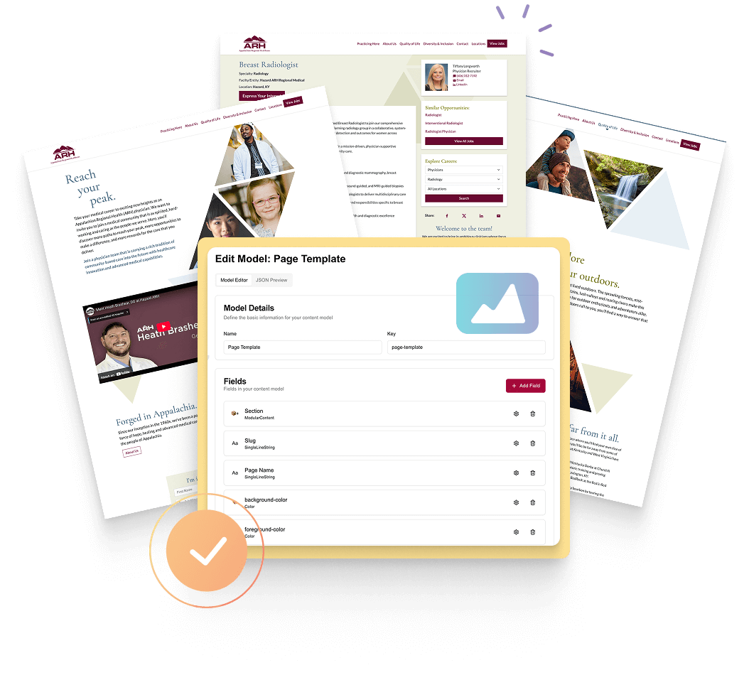 Multiple landing page designs